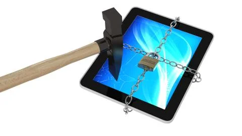 Tablet MDM break path Stock Illustration