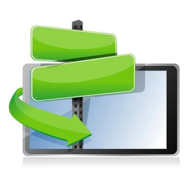 Tablet with a message sign illustration design over a white background Stock Illustration