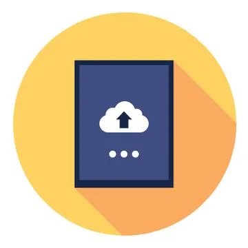 Tablet Mobile Cloud Flat Icon Stock Illustration