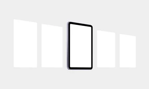 Tablet Mockup with Blank Web Pages Stock Illustration