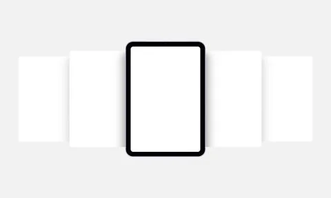 Tablet Mockup with Blank Web Pages, Front View Stock Illustration