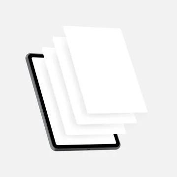 Tablet Mockup With Blank Web Pages Stock Illustration