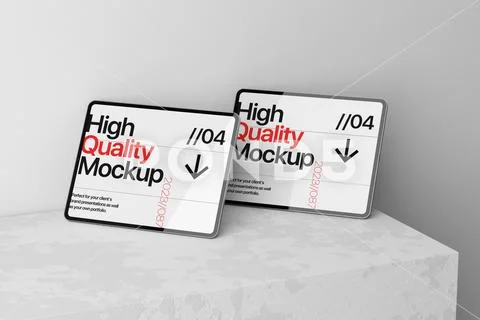 Tablet Mockup On Fabric Surface PSD 템플릿