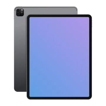 Tablet Mockup. Front and Back View. Isolated Realistic Device on White Stock Illustration