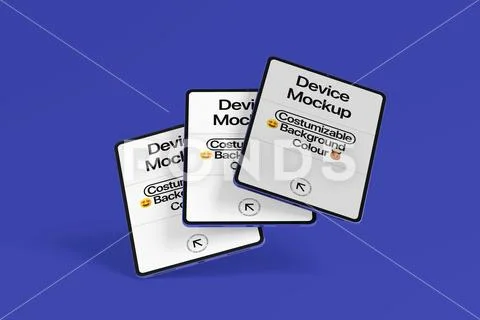 Tablet Mockup With Front Views PSD Template