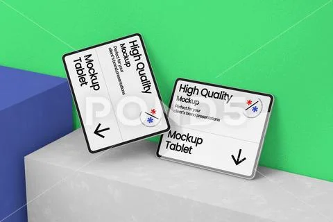 Tablet Mockup With Modern Geometry Modello PSD