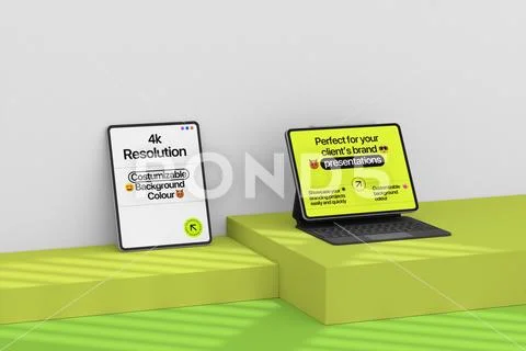 Tablet Mockup on Platform PSD Template