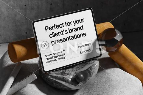 Tablet Mockup Presentation Scene PSD Template