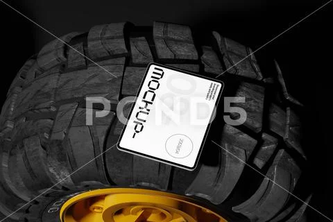 Tablet Mockup on Rugged Surface PSD Template