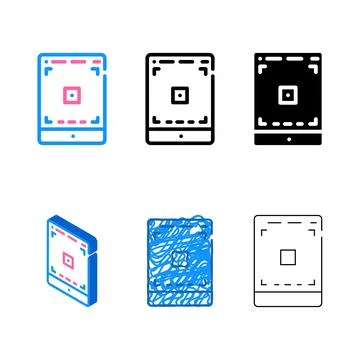 Tablet modern photo camera app color icon vector Stock Illustration