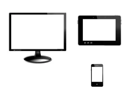 Tablet, monitir and modern mobile phone Stock Illustration