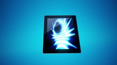 Tablet Moves Blue Stock Footage 23458782