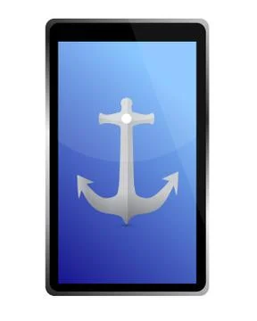 Tablet navigation concept illustration design over white Ilustração Stock