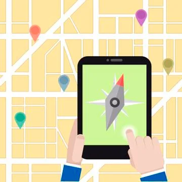 Tablet navigation Stock Illustration