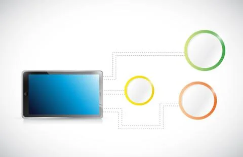 Tablet network diagram illustration design Stock Illustration