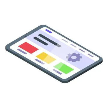 Tablet new design icon isometric vector. Seo web code Stock Illustration