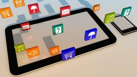 Tablet News Stock Illustration