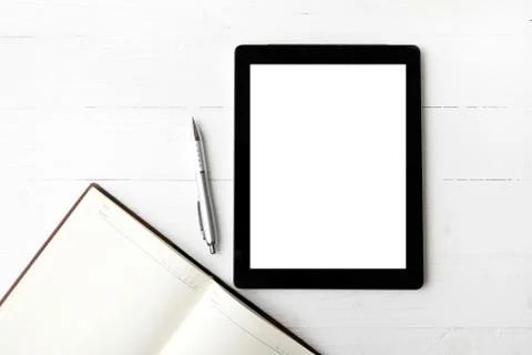 Tablet with notebook Stock Photos