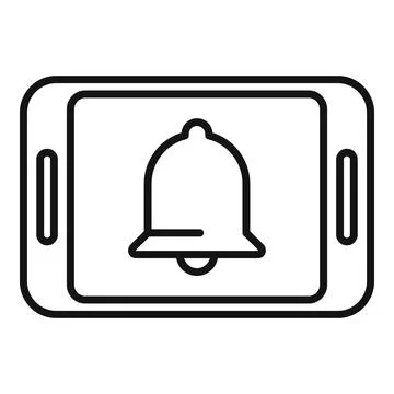 Tablet notification icon flat vector. Button notice イラスト素材