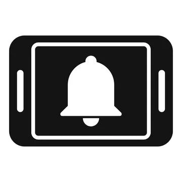Tablet notification icon simple vector. Button notice Stock Illustration