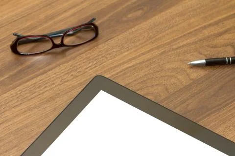 Tablet on Office  Table Stock Photos