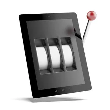 Tablet one-armed bandit 库存插图