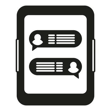 Tablet online chat icon simple vector. Group share Illustrazione stock