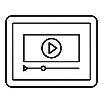 Tablet online learning icon, outline style Stock Illustration