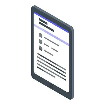 Tablet online library icon, isometric style Stockillustratie