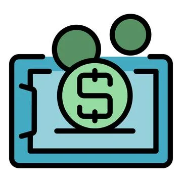 Tablet online monetize icon vector flat Stockillustratie