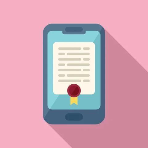 Tablet online study icon flat vector. Distance book Stockillustratie
