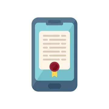 Tablet online study icon flat vector. Distance book Stock Illustration