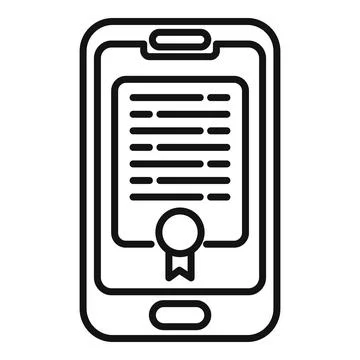 Tablet online study icon outline vector. Distance book Stock Illustration