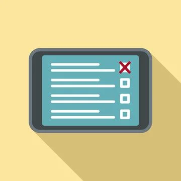 Tablet online survey icon, flat style Illustrazione stock