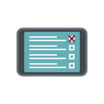 Tablet online survey icon flat isolated vector Illustrazione stock