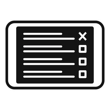Tablet online survey icon, simple style Illustrazione stock