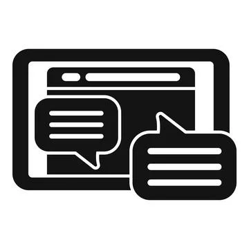 Tablet online web chat support icon simple vector. Help app Stock Illustration
