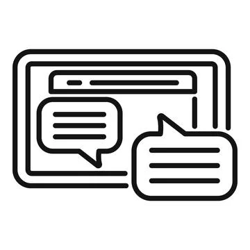Tablet online web chat support icon outline vector. Help app Stock Illustration