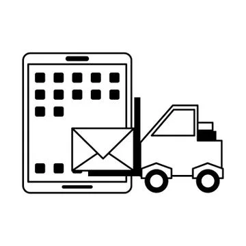 Tablet operative system under construction in black and white Stock Illustration