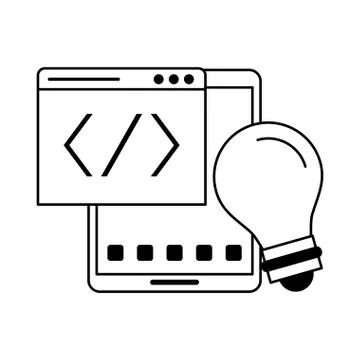 Tablet operative system under construction in black and white イラスト素材