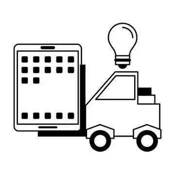 Tablet operative system under construction in black and white Stock Illustration