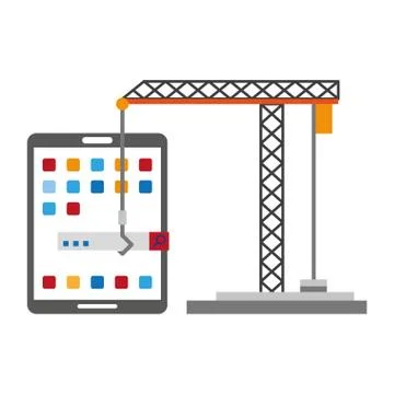 Tablet operative system under construction Stock Illustration