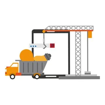 Tablet operative system under construction Illustrazione stock