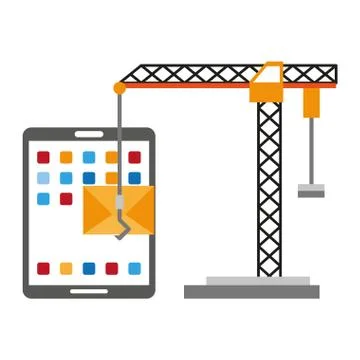 Tablet operative system under construction Illustrazione stock