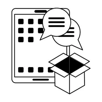 Tablet operative system under construction in black and white Illustration