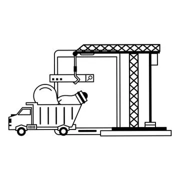 Tablet operative system under construction in black and white Stock Illustration