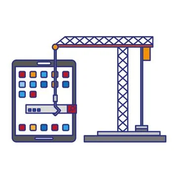Tablet operative system under construction Illustration