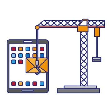 Tablet operative system under construction Stock Illustration