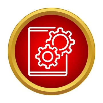 Tablet or book with gears icon settings concept Stock-Illustration