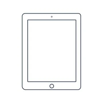Tablet outline icon on the white background. Stock illustration . Pixel perfect. Stock Illustration